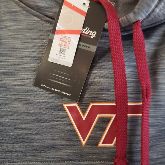 Virginia Tech Hokies Men's Captivating Pullover Hoodie Heather Grey Size 2XL NWT - Picture 3 of 9